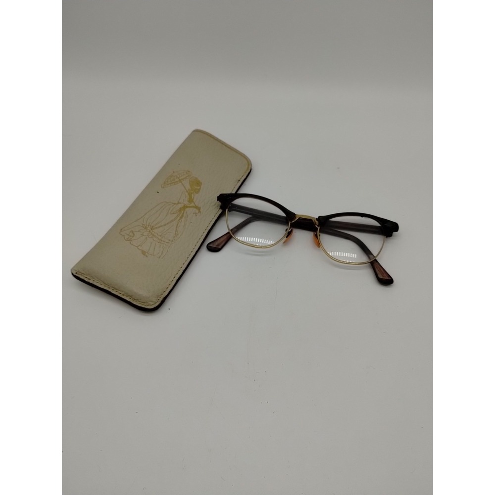 Vintage Cat Eye Glasses Art Craft 4-5.5 MCM Gold Tone Women's Frames